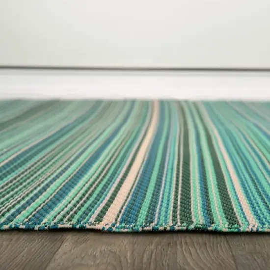 World Rug Gallery Contemporary Stripe Reversible Plastic Outdoor Rugs image {2}