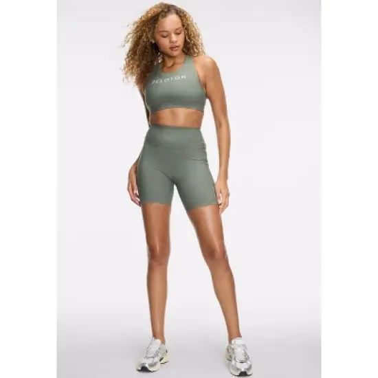 Peloton Women's Cadent High Rise Pocket Bike Short 7", Castor Gray image {4}