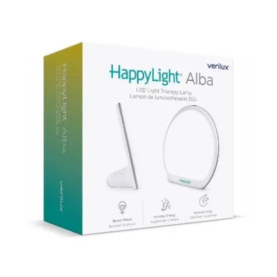 HappyLight Alba Round UV-Free LED Therapy Lamp 10,000 Lux White - Verilux image {6}