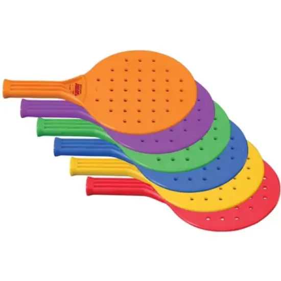 Sportime Global Games Paddles, 8 x 13-1/2 Inches, Assorted Colors, Set of 6 image {1}
