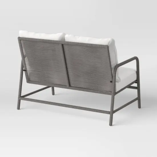 Granby Padded Wicker Patio Loveseat - Gray - Threshold&trade; image {3}