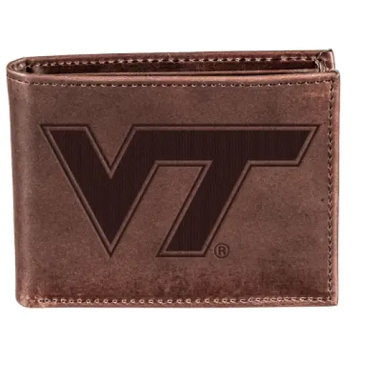 Evergreen Virginia Tech University Crazy Horse Collection Bi-Fold Wallet image {1}