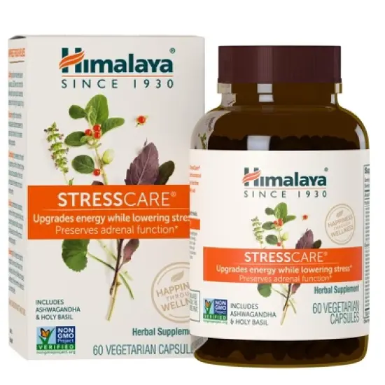Himalaya StressCare Herbal Supplement, Supports Stress Relief, Ashwagandha, Holy Basil/Tulsi, Gotu Kola, Non-GMO, Vegetarian, 60 Capsules image {5}
