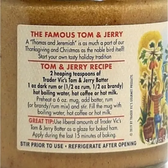 Trader Vic's Combo Pack of Tom & Jerry and Hot Buttered Rum Batters with Bonus Gift Gold Stainless Steel Stirring Spoon (3-Pc Set) image {3}