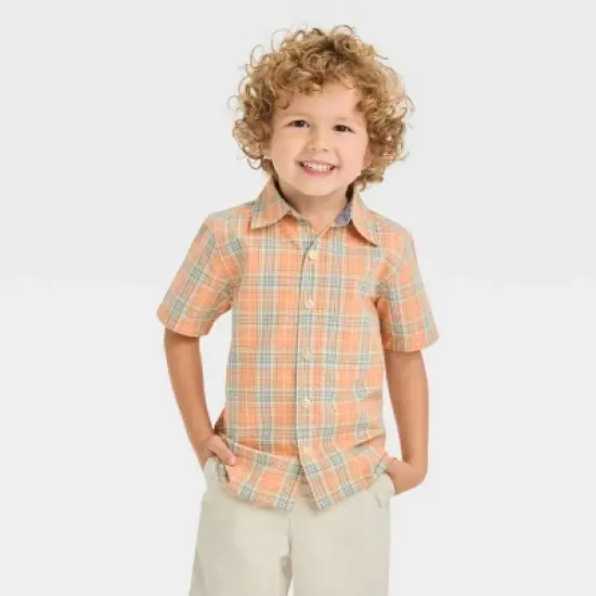 OshKosh B'gosh Toddler Boys' Plaid Woven Top - Orange image {3}