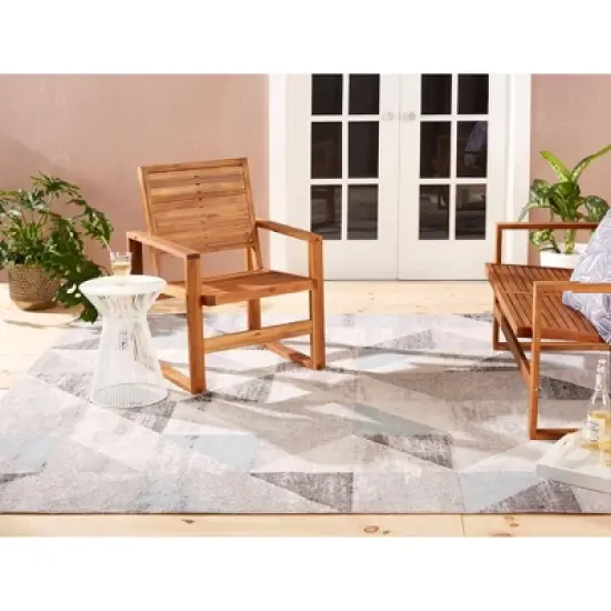 Sofia Holly 5'3" x 7'2" Outdoor Patio Rug Gray/Blue - Nicole Miller image {1}