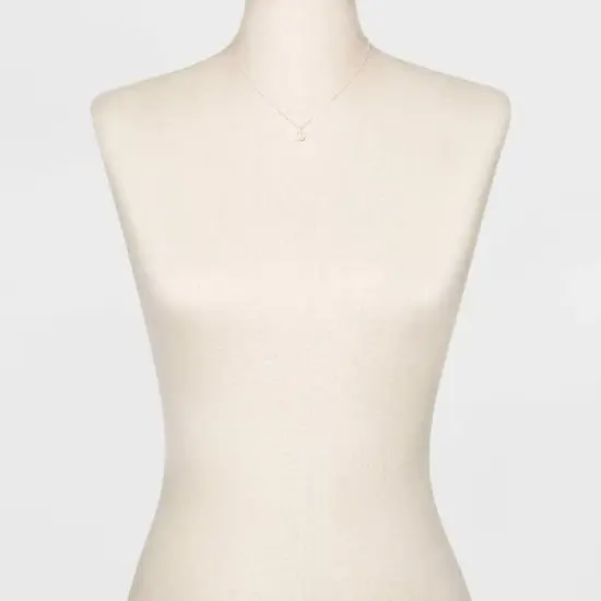 Pearl and Rhinestone Pendant Necklace - A New Day&trade; Silver image {1}