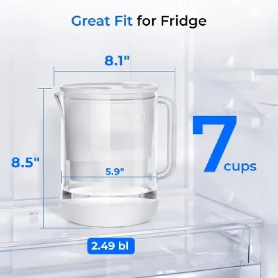 Waterdrop Glass Water Filter Pitcher with 1 Filter, White image {7}