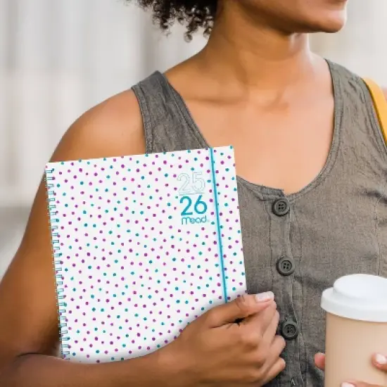 Mead Large 2025-2026 Monthly Color Pop White with Dots image {7}