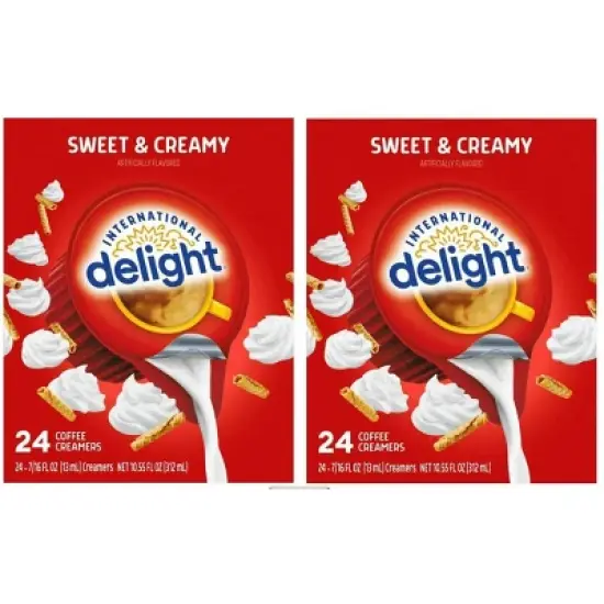 International Delight Sweet & Creamy Coffee Creamer Singles, 0.44 fl oz, 24 Count (Pack of 4) image {3}