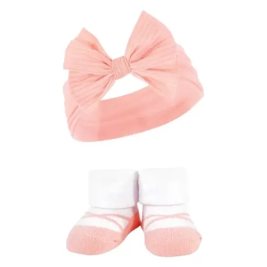 Hudson Baby Infant Girls Headband and Socks Giftset, Red Blue Bows, One Size image {2}