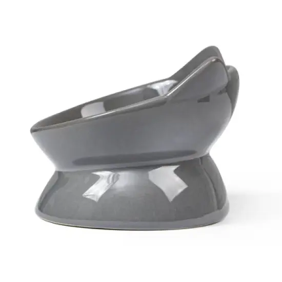 Park Life Designs 2c Oscar Tilt Cat Bowl - Gray image {1}