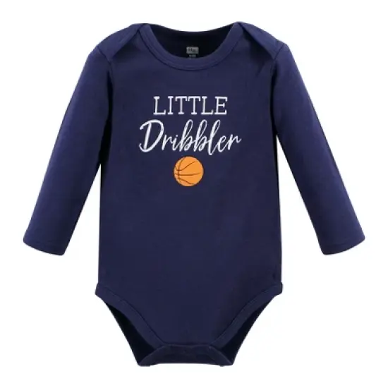 Hudson Baby Infant Boy Cotton Long-Sleeve Bodysuits, Basketball image {4}
