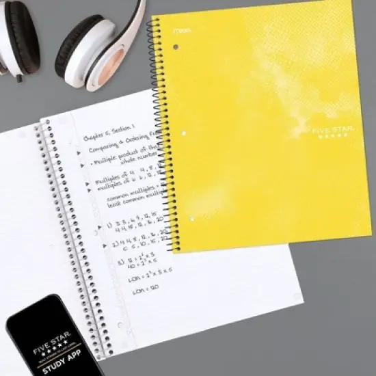 Five Star Active Subject Notebook 80ct Yellow image {6}