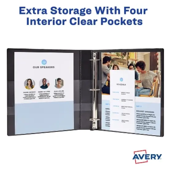 Avery TouchGuard Protection View 3 Ring Binder, Clear View Cover, 1 Inch Slant Rings, 1 White Binder (17193) image {6}