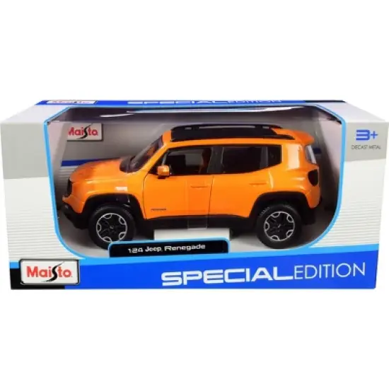 Jeep Renegade Orange Metallic with Black Top "Special Edition" 1/24 Diecast Model Car by Maisto image {1}