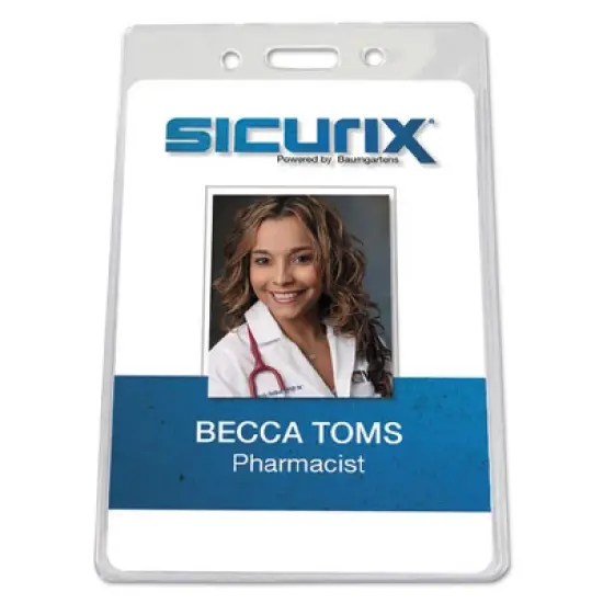 SICURIX SICURIX Badge Holder, Vertical, 2.75 x 4.13, Clear, 12/Pack image {7}