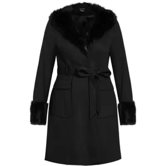 Women's Plus Size Make Me Blush Coat - black | CITY CHIC image {2}