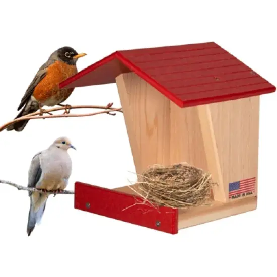 JCS Wildlife Modern Style Cedar Robin Roost with Poly Lumber Roof image {10}