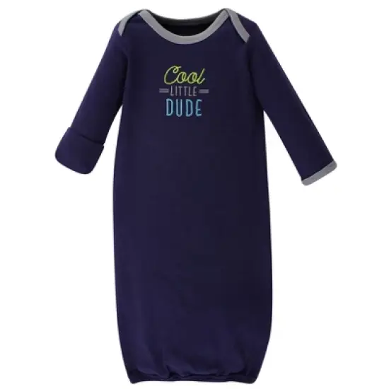 Hudson Baby Infant Boy Cotton Gowns, Cool Little Dude, Preemie/Newborn image {1}