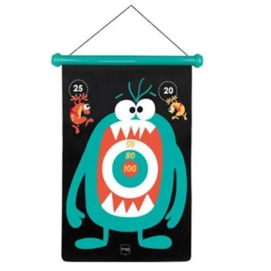 Scratch Europe Magnetic Darts &ndash; Monsters Large, Double-Sided Canvas with 6 Safe Magnetic Darts, Ages 5+ image {2}