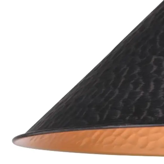 VAXCEL Outland Hammered Metal Bronze Rustic Outdoor Semi Flush Mount Ceiling Light image {11}