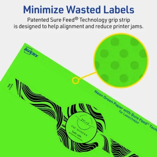 Avery Printable Wraparound Band Labels, Neon Green, 2-3/8" x 8", 30ct image {3}