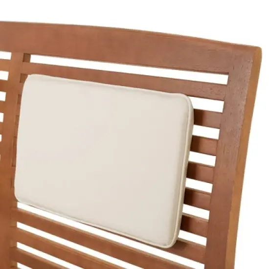 Lyndon 4pc Eucalyptus Wood Outdoor Conversation Set with Bench, Chairs & Table - Alaterre Furniture image {6}