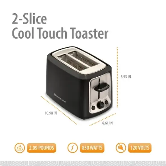 Toastmaster 2-Slice Cool Touch Toaster, Black image {1}