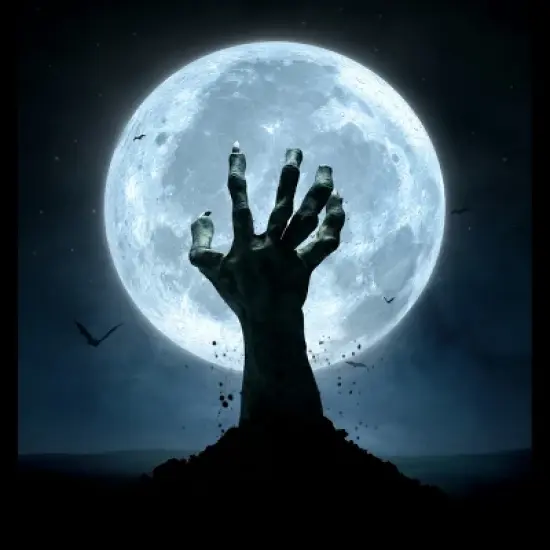 Men's Design By Humans Halloween! Zombie Hand Reaching from Grave T-Shirt By EBCD Tank Top image {1}