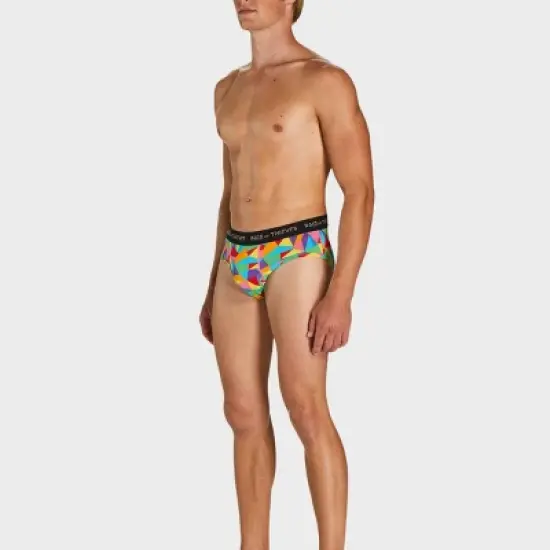 Pair of Thieves Men's Rainbow Abstract Print Super Fit Briefs - Red/Blue/Green image {6}
