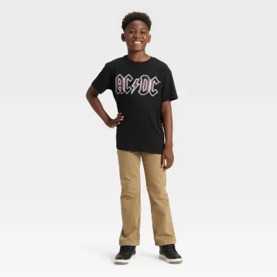 Boys' AC/DC Front and Back Oversized Short Sleeve Graphic T-Shirt - Black image {2}