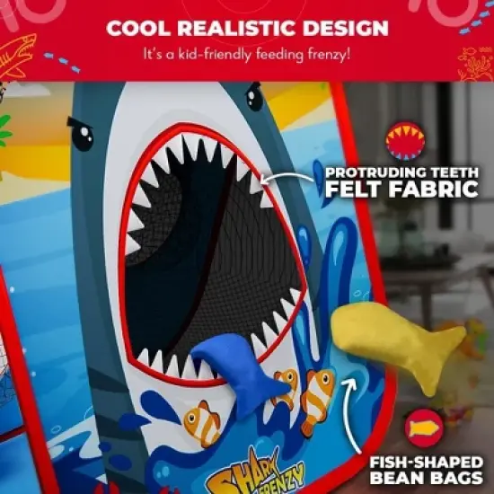 SWOOC Games - Shark Frenzy | 2-in-1 Bean Bag Toss Game for Kids | 5-Second Setup | Toddler Party Games For Kids 3-5 | Toddler Outdoor Games for Kids image {3}