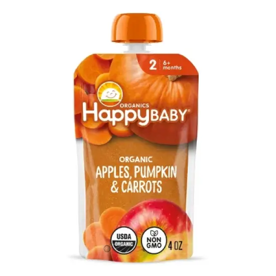Happy Baby Organics Clearly Crafted Stage 2 Apples, Pumpkin & Carrots - 4oz image {9}