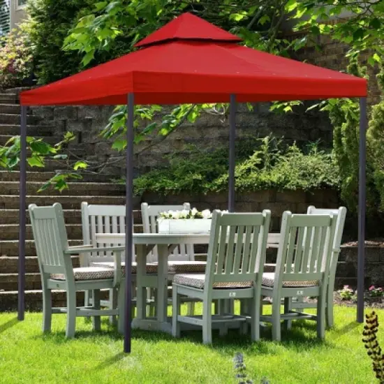 Yescom 10x10Ft UV30+ Gazebo Replacement Top for 2 Tier Outdoor Canopy Cover Patio Backyard Party Deck Red image {8}