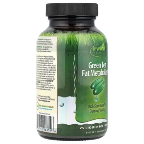 Irwin Naturals Green Tea Fat Metabolizer, 75 Liquid Soft-Gels image {3}