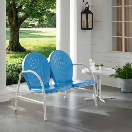 Griffith 2pc Outdoor Conversation Set - Sky Blue - Crosley image {1}