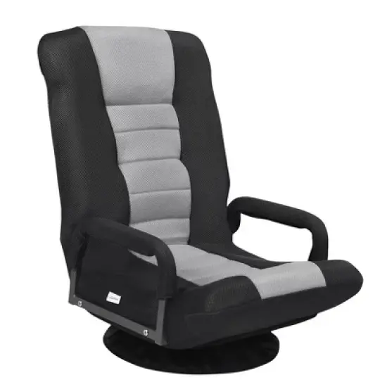 360-Degree Swivel Gaming Floor Chair with Foldable Adjustable Backrest image {11}