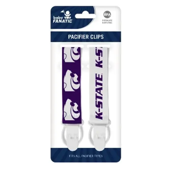 BabyFanatic Officially Licensed Unisex Pacifier Clip 2-Pack - NCAA Kansas State Wildcats - Officially Licensed Baby Apparel image {2}