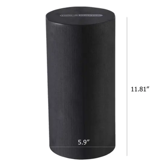 HolaHatha Portable Solid High Density EVA Foam Roller for Deep Tissue Back Massage, Calf Therapy, Glute Massaging, Back Pain, and Leg Recovery, Black image {4}