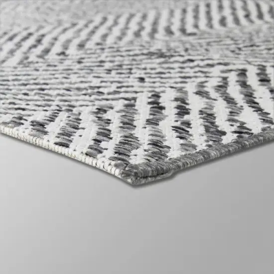 5' x 7' Herringbone Outdoor Rug Black - Threshold&trade; image {1}