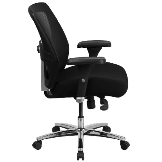 Flash Furniture HERCULES Series 24/7 Intensive Use Big & Tall 500 lb. Rated Black Mesh Executive Ergonomic Office Chair with Ratchet Back image {7}