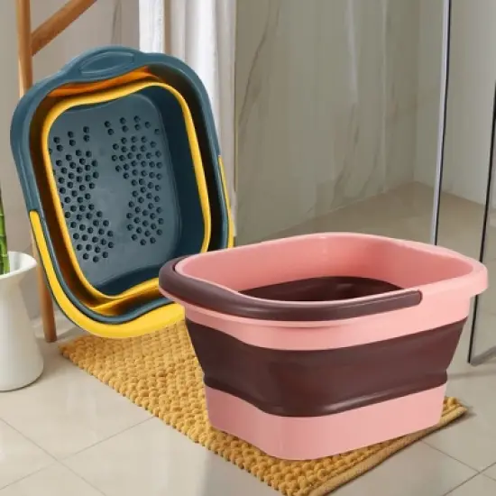 Unique Bargains Collapsible Foot Bath 15L/4 Gallons Pink image {5}