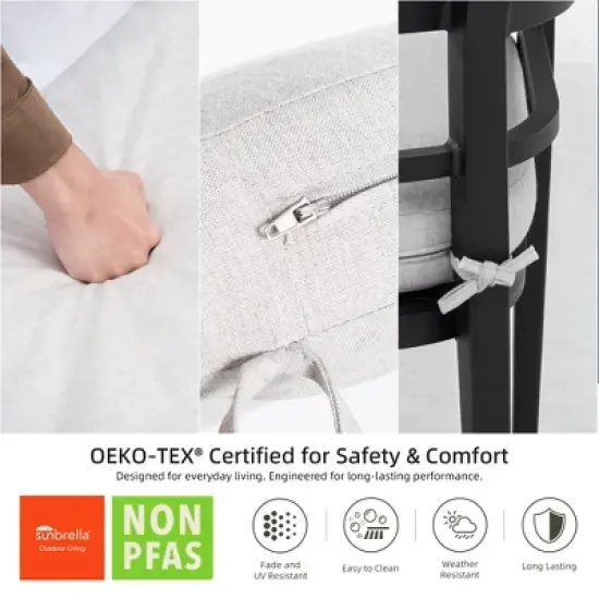 TIRAMISUBEST 5-Pc Outdoor Dining Set w/44" Stone Table, 4 Swivel Rockers, Sunbrella Cushions, Rust-Free image {9}