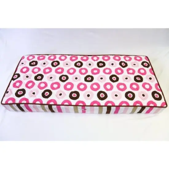 Bacati - Mod Dots/Stripes Pink/choco Dots changing pad cover image {7}