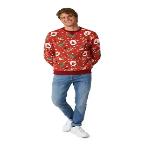 OppoSuits Men's Christmas Sweater - Jolly Crew - Red image {2}