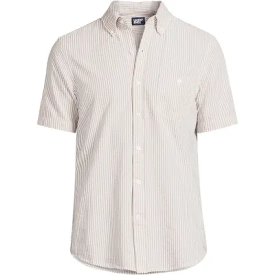 Lands' End Men's Traditional Fit Short Sleeve Seersucker Shirt image {17}