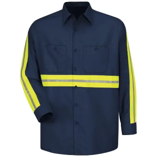 Red Kap&reg; Long Sleeve Enhanced Visibility Industrial Work Shirt image {3}