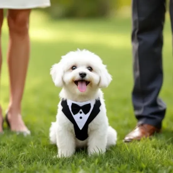 Unique Bargains Dog Tuxedo for Wedding Black White 1 Pc image {3}