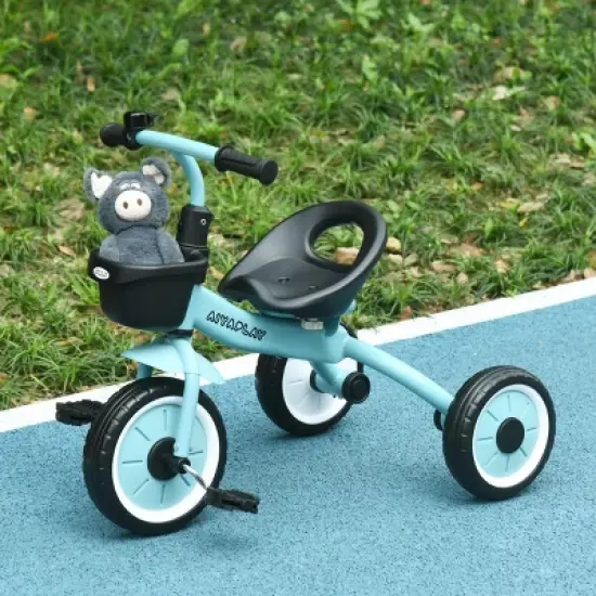 INFURNIC Baby Walkers Kids Tricycle with Adjustable Seat Basket and Bell for Toddlers, Blue, 27.8"*20.9"*22.8" image {4}
